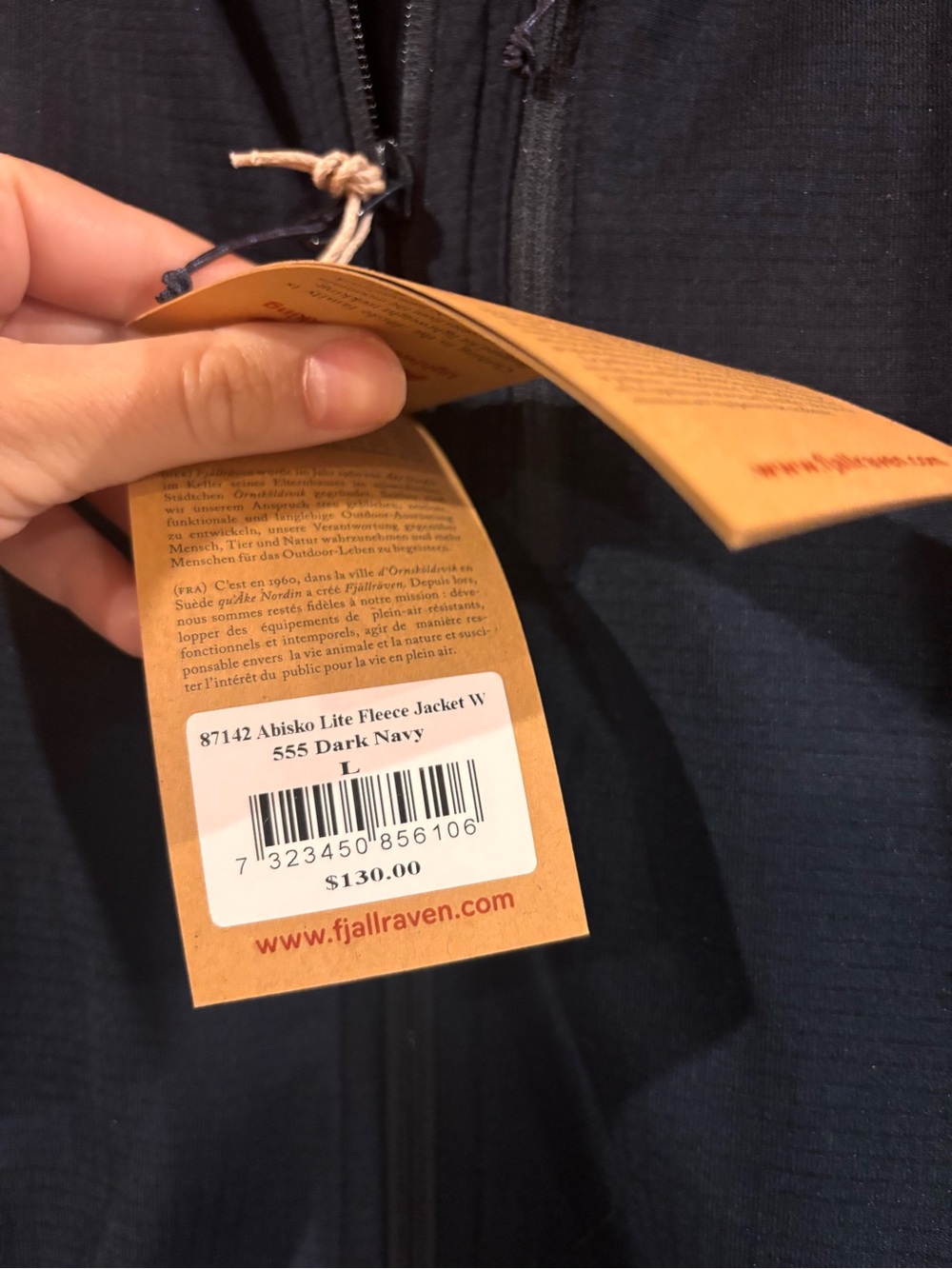 FjallRaven Abisko Lite Fleece Jacket W Large in Dark Navy - FjallRaven Jacket L - Picture 5 of 16
